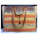 Myra Bag Weekender Oversized Tote Tooled Leather