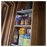 Contents of Shelves: Vintage Spice Tins