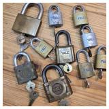 Lot of Vintage Yale Padlocks w/ Walsco