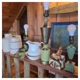 Lot of Lamps & Damaged Ceramics