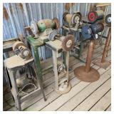 Lot of 8 Bench / Pedestal Grinders