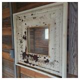 Antique Punched Tin Mirror