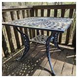 Blue Cast Aluminum Patio Table