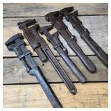Pipe Wrench Lot of 5 w/ Trimo