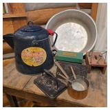 Bowl of Vintage Kitchenware w/ Bacon Presses