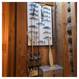 Freshwater Bass & Fishing Decor w/ Poles & Box