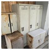 Lot of Retro Metal Cabinets w/ Locker Unit