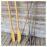 Fishing Rods & Oars Lot
