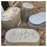 Lot of Galvanized Tubs
