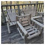 Log Furniture Trio w/ Rocker