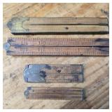 Vintage Folding Rules Lot of 4