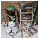 Vintage Lot w/ Light Fixtures, Hardware, & Teapot