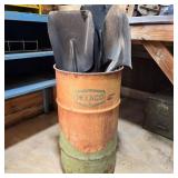 Texaco Barrel of True Temper Shovels / Spades