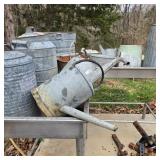 L-Shaped Stainless Work Table & Galvanized Lot