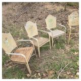 Set of 4 Vintage Metal Lawn Chairs