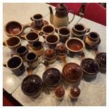 Lot of Assorted Brown Drip Stoneware Pottery