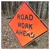 Large Road Work Ahead Sign