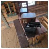 Vintage Table, Wall Shelf, & Typewriter Decor Lot