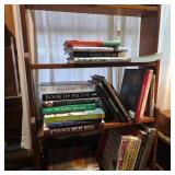Wood Shelves & Cookbooks Lot