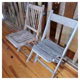 Pair of Rustic Children's Folding Chairs