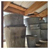 Large Lot of Galvanized Metal Buckets