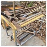 Rolling Cart of Splitting Mauls / Hammers