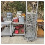 Lot of Rolling Carts w/ Fuel Cans & Trap