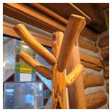 Rustic Log Coatrack