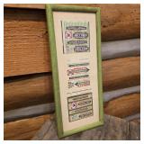 Vintage Framed Wrigley's Gum Wrappers