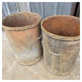 Large Decorative Coal / Foundry Bucket Pair