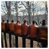 7 Old Purex / Amber Glass Gallon Jugs