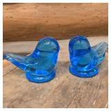 Art Glass Blue Birds of Happiness