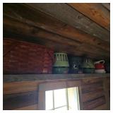 Old Basket, Heater, & Pottery Lot