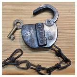 Chicago & illinois Midland Railway Padlock w/ Key