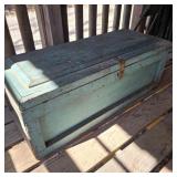 Vintage Green Pine Carpenter's Chest
