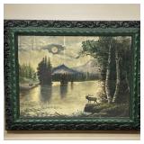 Vintage Original Painting Signed of Elk in