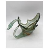 VINTAGE HAND-BLOWN ART GLASS SWAN THAT JUST ATE A