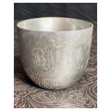 VINTAGE PEWTER JEFFERSON CUP MONOGRAMMED BMM