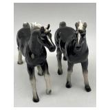 PAIR VINTAGE PORCELAIN HORSE FIGURINES JAPAN