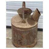 VINTAGE 5 GALLON GAS STATION FUEL/ OIL CAN