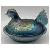 VINTAGE INDIANA GLASS HEN ON A NEST