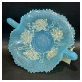 Fenton Pond Lily & Leaf Blue BonBon DishTag has