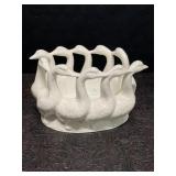 VINTAGE HOLLAND MOLD CERAMIC GEESE PLANTER BOWL
