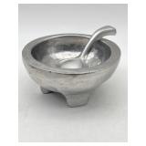 SOLID ALUMINUM FOOTED BOWL W/ SPOON