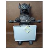 Resin Pig Holding Ceramic Message Board