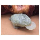 Carved Jade Toad / Salamander w/ Disc