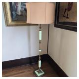 Art Deco Uranium Glass & Brass Floor Lamp