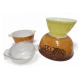 Vtg Pyrex & Fire King Mixing Bowls & Baking
