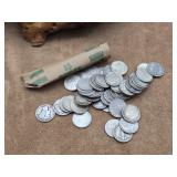 One Roll of 50 Misc Silver Dimes