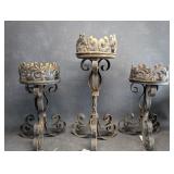 NWT Ornate Wrought Iron Candle Holders ,